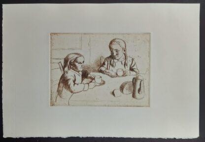 Twee meisjes aan een tafel - anoniem - Afbeelding 2