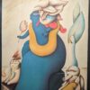 blauwe figuur met twee figuren full lithografie van Reme Jörg
