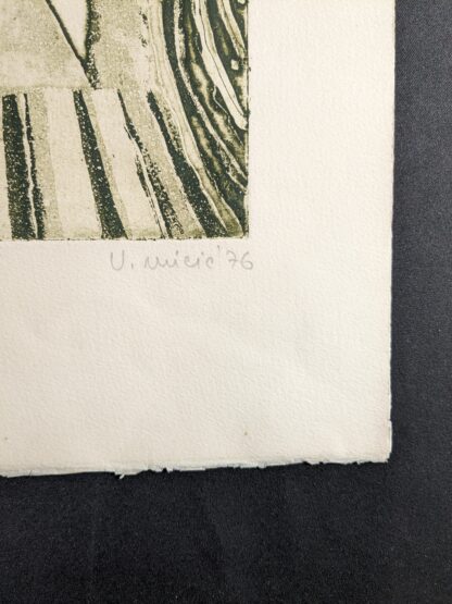 Groene surrealistische aquatint (1976) - onleesbaar - Afbeelding 4