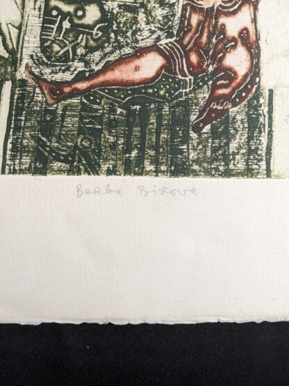 Groene surrealistische aquatint (1976) - onleesbaar - Afbeelding 6