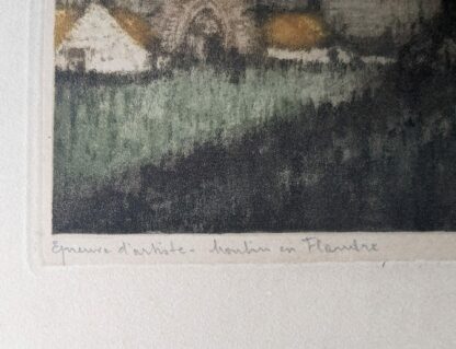 Roger Hebbelinck Epreuve Artiste Moulin en Flandre