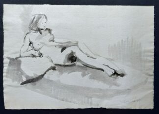 liggend naakt aquarel