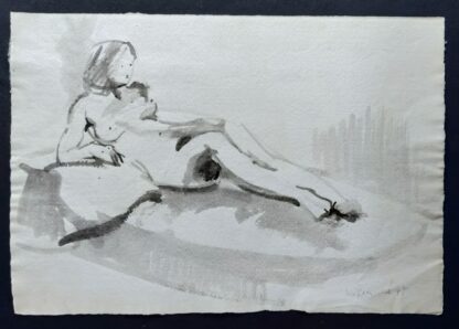 liggend naakt aquarel