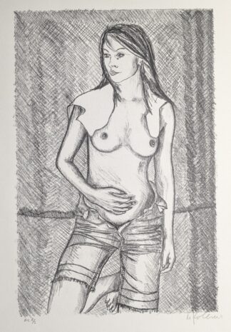 litho naakte vrouw zwanger