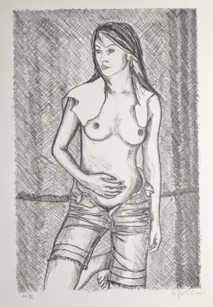 litho naakte vrouw zwanger
